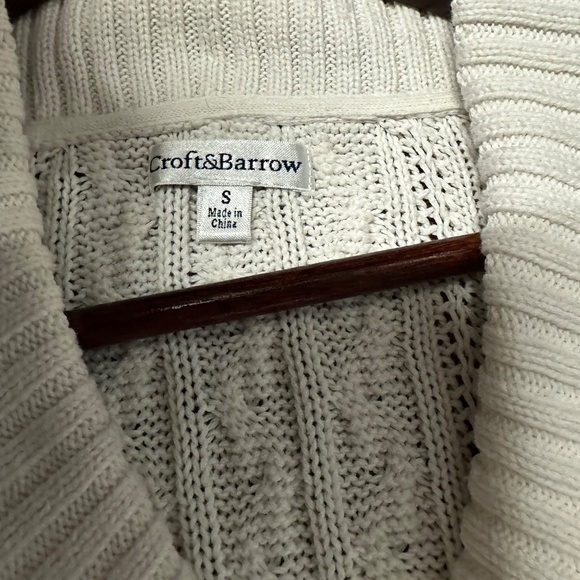 Croft & Barrow White Ladies Cable Knit Sweater EUC Size S - Picture 10 of 11